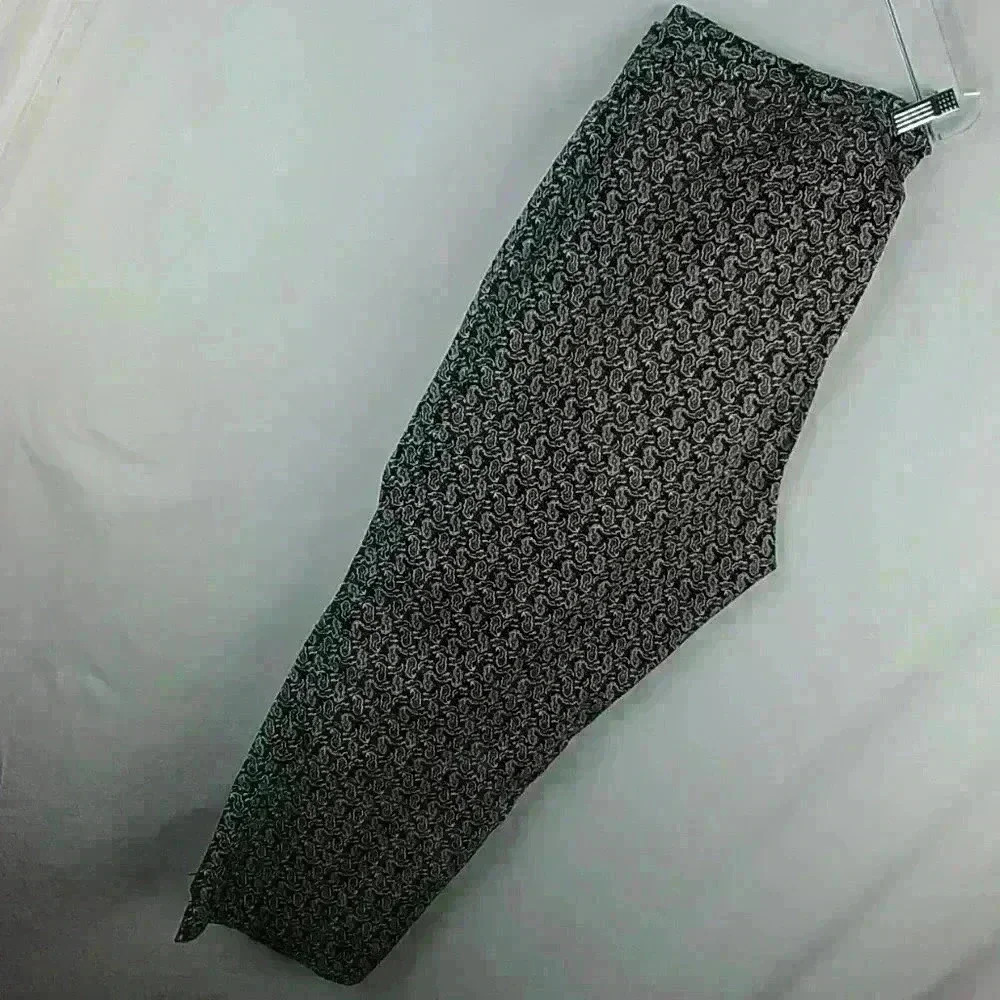 JACLYN SMITH CAPRI BLACK BROWN PANT SZ 16 - Picture 3 of 4